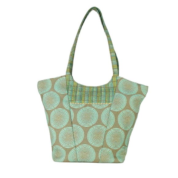 Maruca Bags Maruca Handmade Vegan Aqua Bluegreen Geometric Jacquard
